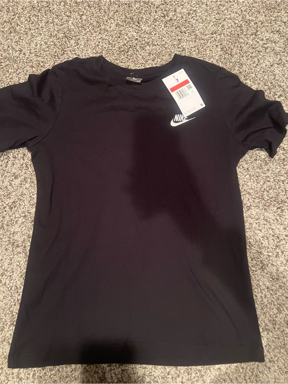 Nike Black Short Sleeve Crewneck Tee with White Swoosh